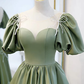 Puffy Sleeves Satin Bridesmaid Dresses  gh1839