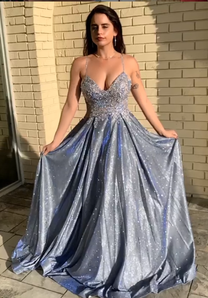 Bezaubernde Spaghetti-Träger-Kleider, Abendkleid-Abschlussball-Kleider, formales Frauen-Kleid, Abschlussball-Kleid gh2171