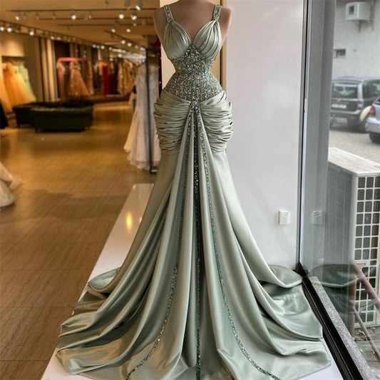 Sweetheart Prom Dresses, Pleats Prom Dresses, Crystal Prom Dresses, Beaded Evening Dresses  gh2175