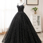 Robe de soirée longue en tulle et satin noir avec décolleté en cœur gh2236