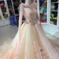 Wunderschöne florale Applikationen, exquisite Langarm-Dornröschen-Brautkleid, Abendkleid, Ballkleid gh2093
