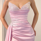 Stunning Sweetheart Sequins Mermaid Prom Dress Slit Long With Ruffles  gh2031