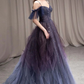 Purple sweetheart neck tulle long ball gown evening dress gh2625
