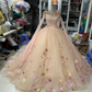 Wunderschöne florale Applikationen, exquisite Langarm-Dornröschen-Brautkleid, Abendkleid, Ballkleid gh2093