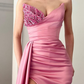Modern Sweetheart Mermaid Long Prom Dress Split Ruffles With Sequins  gh2028