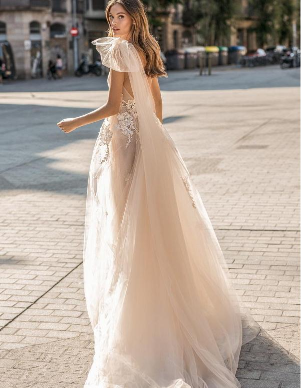 Beach Wedding Dress A Line Sleeveless Sexy Tulle Prom  Dress  gh2237