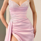 Stunning Sweetheart Sequins Mermaid Prom Dress Slit Long With Ruffles  gh2031