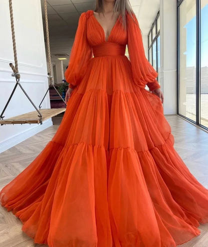 Customizable Long Puff Sleeve Party Dress gh2151
