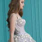 Robe de bal à bretelles spaghetti et tulle avec fleurs faites à la main gh2069