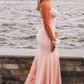 Robe longue de soirée sirène dos nu blush gh2294