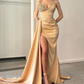 Modern Sweetheart Mermaid Long Prom Dress Split Ruffles With Sequins  gh2028