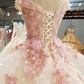 Ingvn Rosa Prinzessin Quinceanera Kleid Applikationen Perlen 3D Blumen Abschlussball Party Sweet 16 Ballkleid gh2074