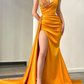 Modern Sweetheart Mermaid Long Prom Dress Split Ruffles With Sequins  gh2028