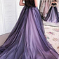 Robe trapèze/princesse en tulle avec appliques, sans bretelles, sans manches, traîne courte gh2622