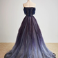 Lila Farbverlauf Tüll Langes Ballkleid, Wunderschönes A-Linien Abendkleid gh2643