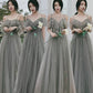 Cute tulle long A ine prom dress evening gown  10136