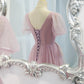 Purple tulle long A line prom dress evening dress  8820