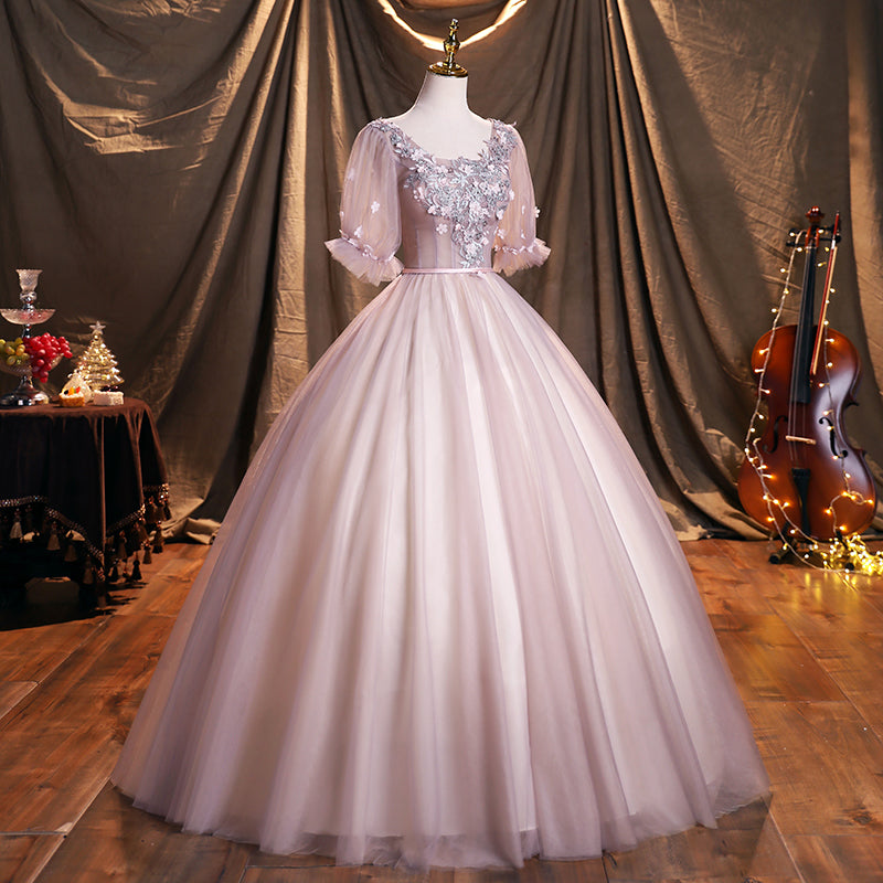 Cute tulle lace long ball gown dress formal dress  8914