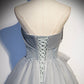 Gray tulle sequins long ball gown dress formal dress  8448