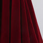 Cute velvet long prom dress burgundy A line evening dress  8652