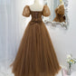 Cute tulle long A line prom dress evening dress  8822