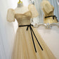 Lovely tulle long A line prom dress evening dress  8821