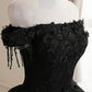 Black tulle lace long ball gown dress formal dress  8931