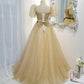 Lovely tulle long A line prom dress evening dress  8821