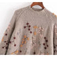 Genähter Pullover mit Perlenstickerei Pullover Pullover 7740