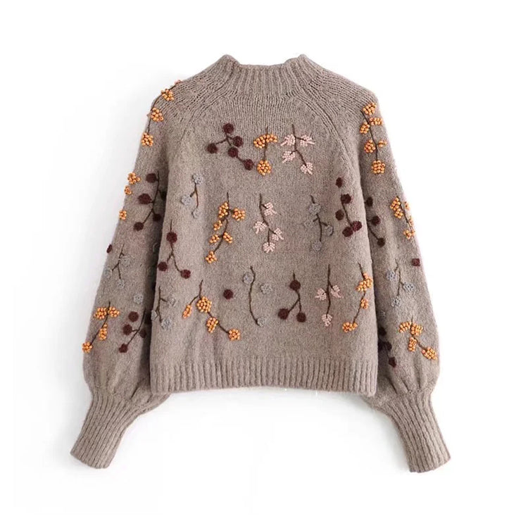 Genähter Pullover mit Perlenstickerei Pullover Pullover 7740