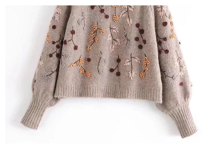 Genähter Pullover mit Perlenstickerei Pullover Pullover 7740