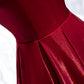 Burgundy long prom dress simple evening dress  8271