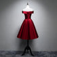 Red/Pink/Yellow/Blue Cute Off Shoulder Short Elegant Satin Prom Dress Homecoming Dress Party Dress 8211