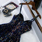 Black Shiny Sequin Short Homecoming Dress Prom Dress Evening Dress Party Dress 8207