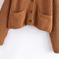 Vielseitige Pulloverjacke mit V-Ausschnitt und Taschen 7758
