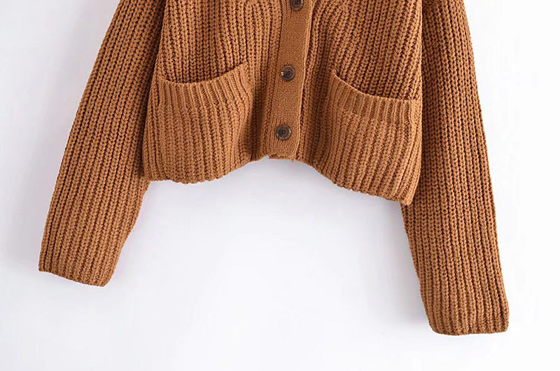 Vielseitige Pulloverjacke mit V-Ausschnitt und Taschen 7758