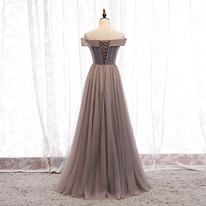 Elegant tulle lace long prom dress  8320