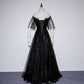 Black Shiny Elegant Fashion Tulle Long Sequin Ball Gown Evening Dress 8092