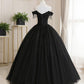 Black tulle lace long ball gown dress formal dress  8931