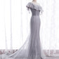 Mermaid sequins long prom dress evening dress  8440
