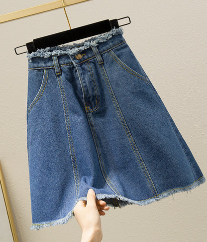 Cute A line denim skirt  3516