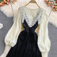 Robe deux pièces en dentelle mignonne, robe tendance 403