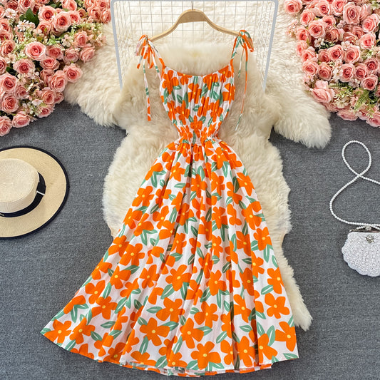 Süßes A-Linie Blumenkleid Modekleid 422