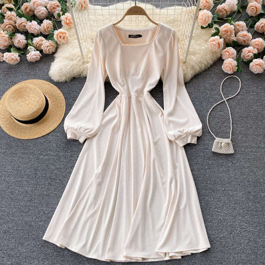 Süßes A-Linien-Kleid mit langen Ärmeln, modisches Kleid 429