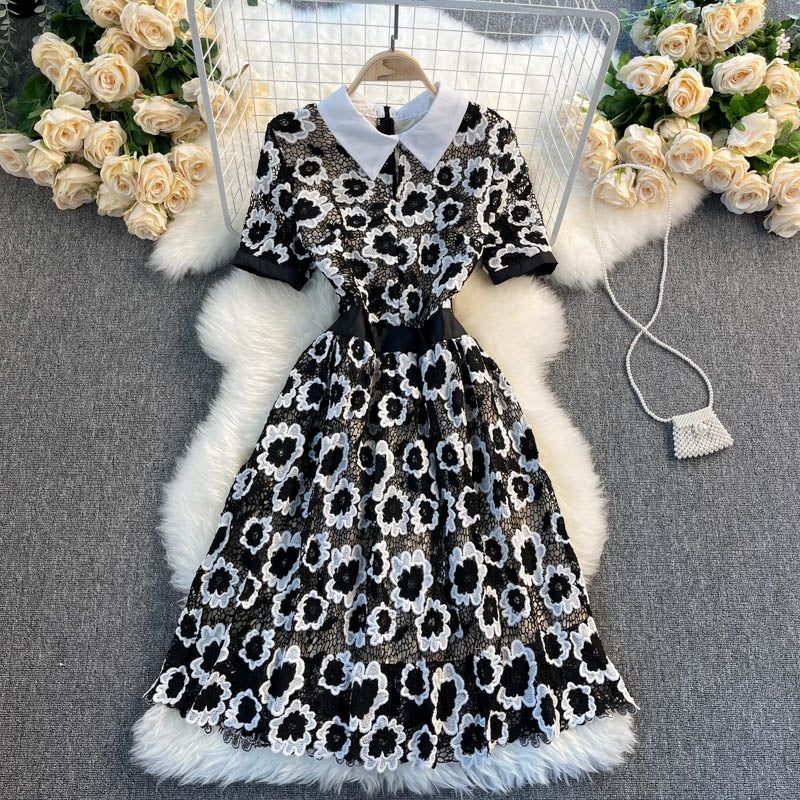 Cute lace short A line dress fashion dress  426