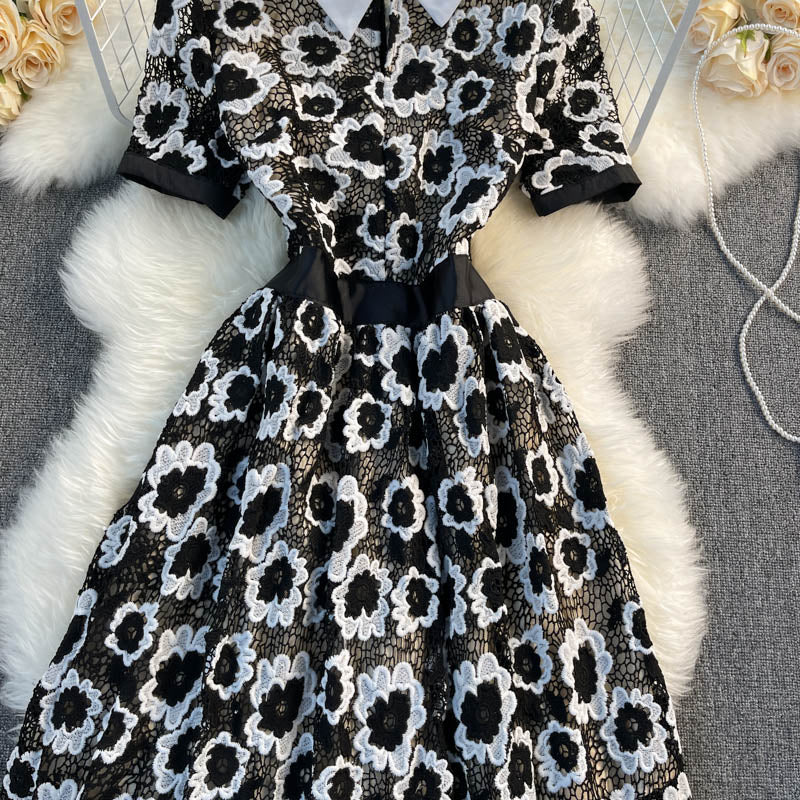 Cute lace short A line dress fashion dress  426