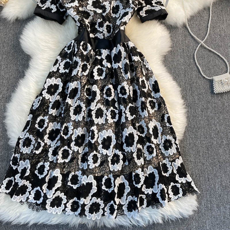 Cute lace short A line dress fashion dress  426