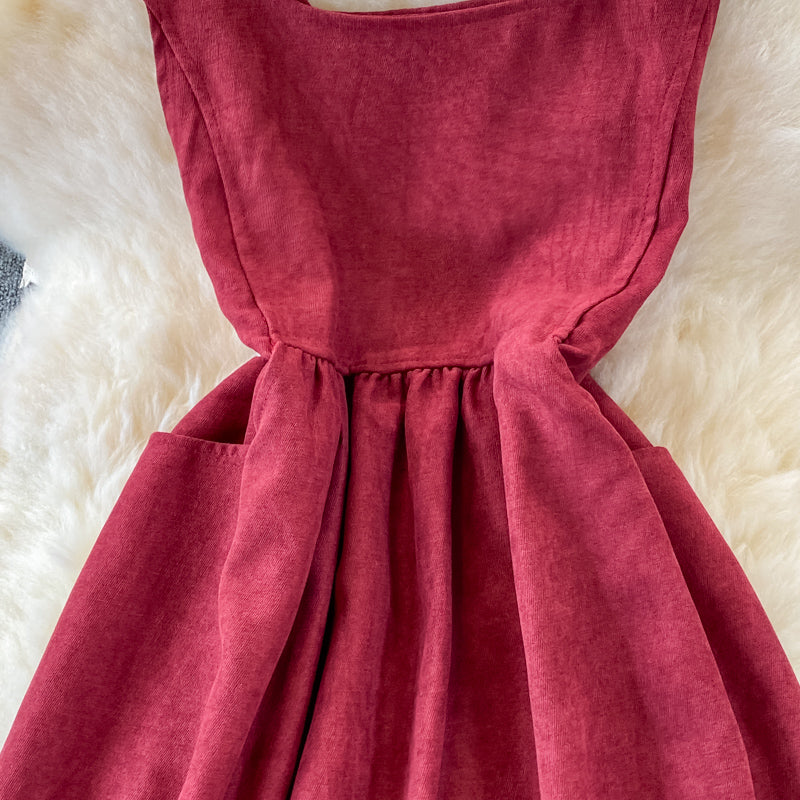 Lovely corduroy A line dress fashion dress  434