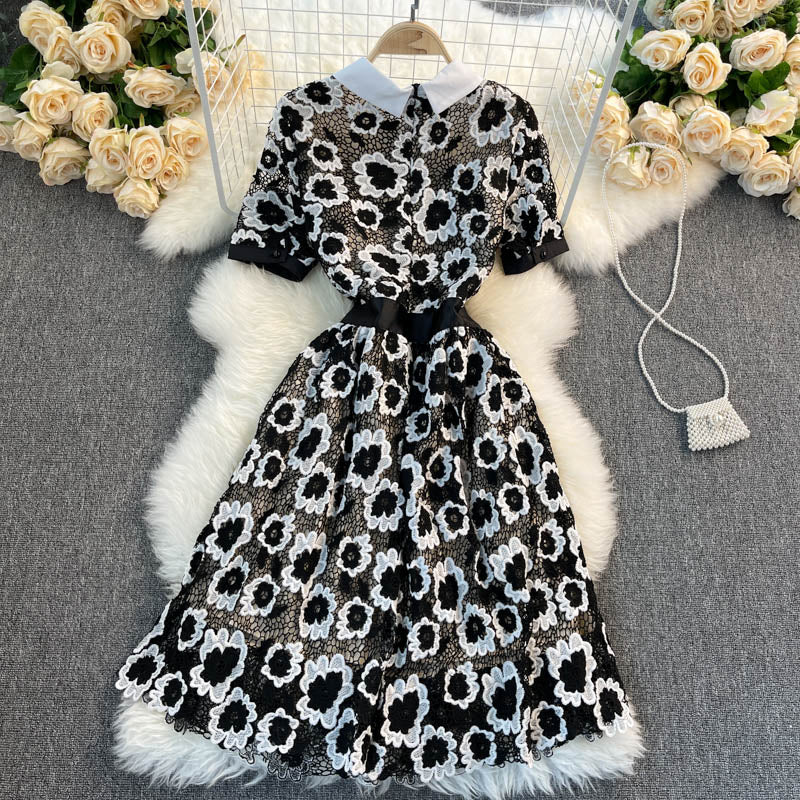 Cute lace short A line dress fashion dress  426
