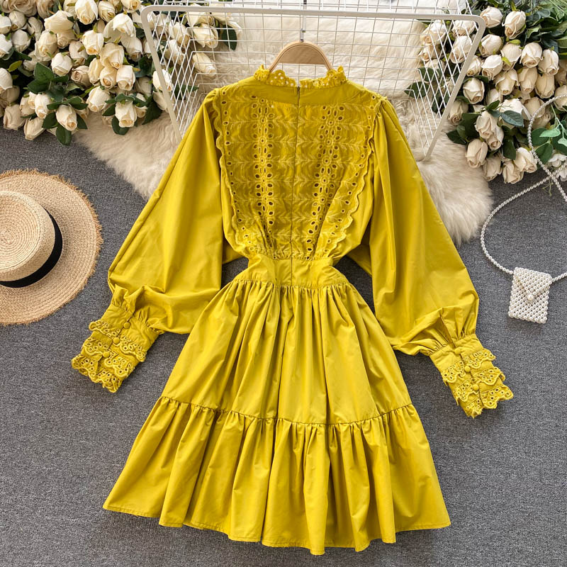 Cute lace long sleeve dress fashion dress  428